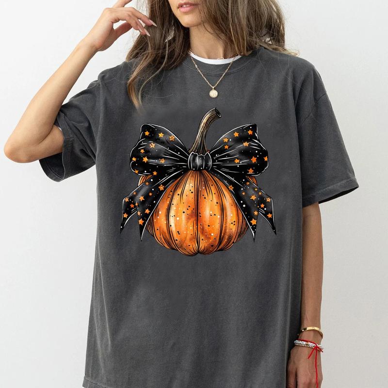 Retro halloween Shirt, coquette stars bow Shirt, spooky mama T-Shirt Unisex Classic Cotton