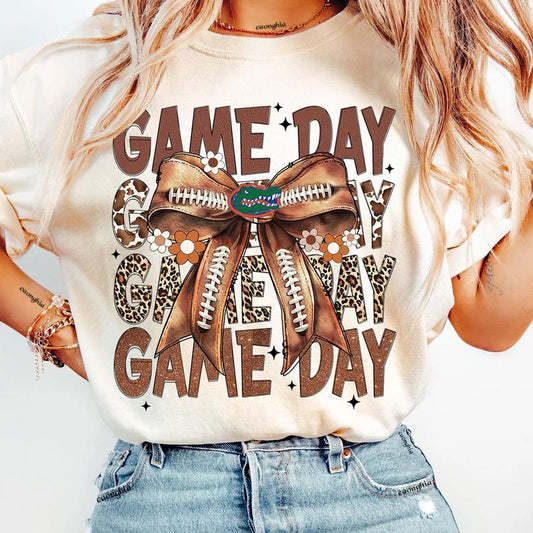 Vintage Florida Gators Football Coquette Bow Game Day Shirt, Gameday Women's Sweatshirt Cotton Fit Top Womenswear