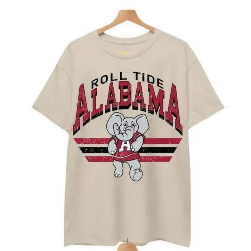 Vintage College Mascot All Football Teams T-Shirt Streetwear Menswear Top Shortsleeve Sports Classic Tee Casual Tropical Human Underwear Tshirt