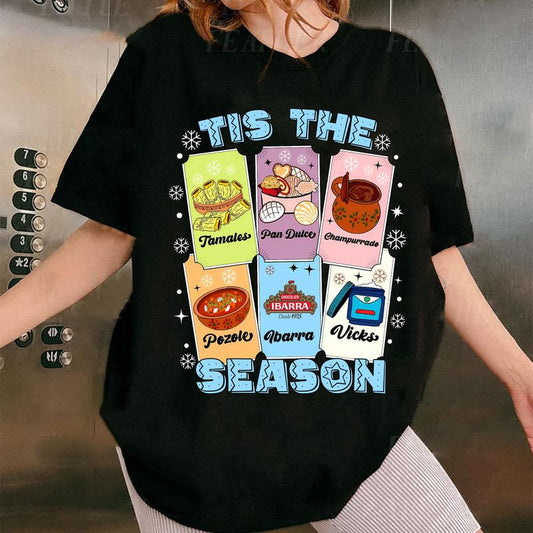 Tis The Season Xmas Card Mexican Christmas Pan Dulce Xmas T-Shirt  Sweater Hoodie