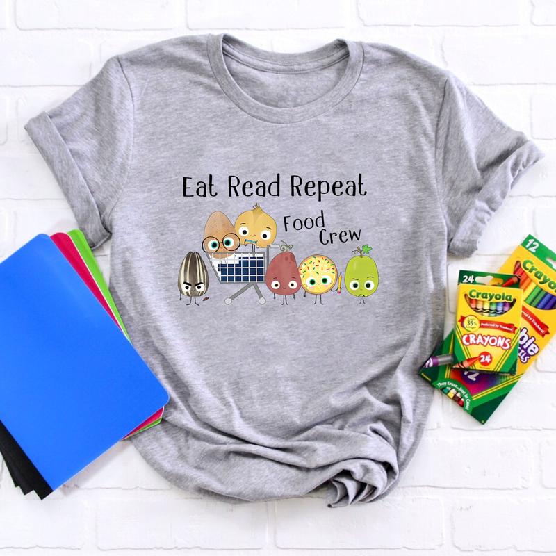 Eat Read Repeat Teacher T-Shirts, Cool Bean The Good Egg Summer Teacher Shirts, Bad Seed Smart Cookie Sour Grape Teacher Gifts, Food Crew Shirt, Teach