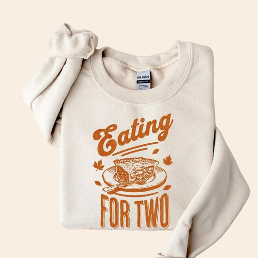 Eating for Two Pregnancy Announcement Shirt, Pregnancy Reveal, New Dad Gift, Matching Sweatshirts, Congratulations Pregnancy Gift