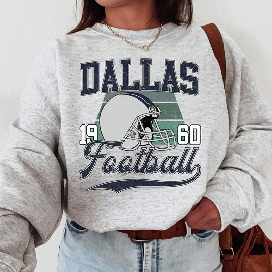 Dallas Vintage Football Crewneck Sweatshirt, Classic Football Gift for Fans, Unisex Sweatshirt, Collection Comfort Wear for Men, Women, Style