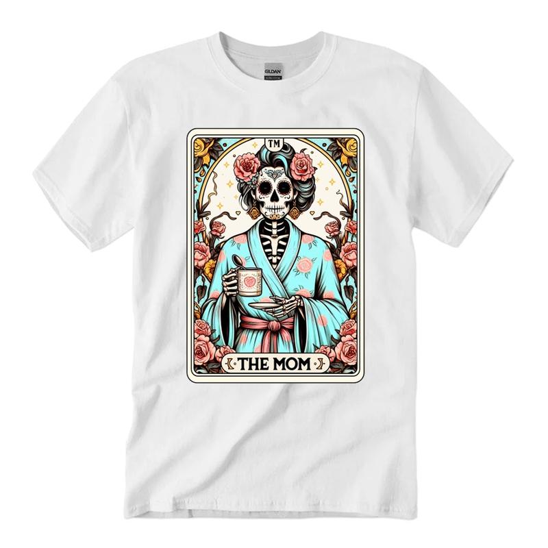The Mom Tarot Card, Tarot Skeleton T-Shirt Unisex Classic Cotton Collar Fabric