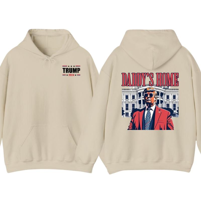 Daddy's Home Trummp Pink 2024 Maga 2024 Trummp Return 45 47 Tshirt - Sweatshirt - Hoodie, For Men, For Women, Classic Cotton
