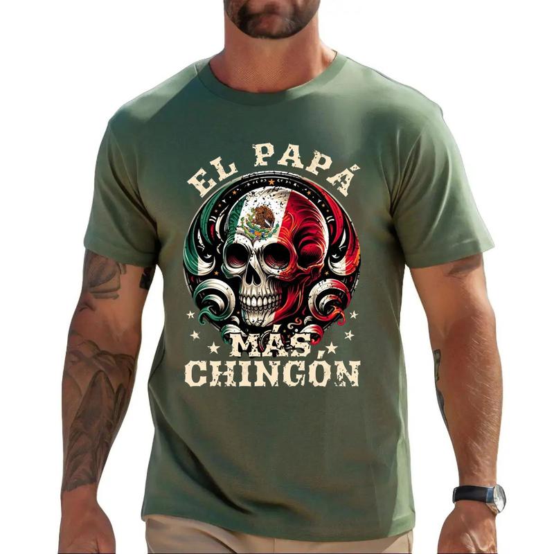 El Papa Mas Chingon Shirt, Funny Spanish PapÃ¡ T-Shirt Unisex Fabric Cotton Collar