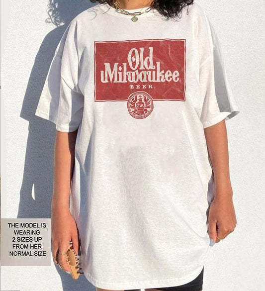 Retro Old Milwaukee Beer Logo T-Shirt, Beer Fan Graphic Tee