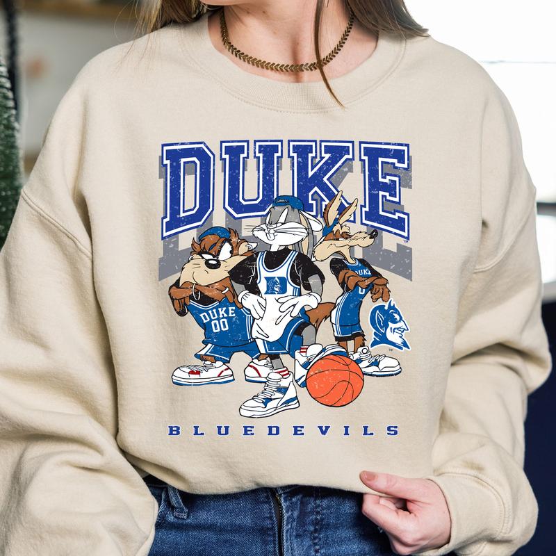 Vintage 1994 NCAA Duke Blue Devils Looney Tunes Sweatshirt, Duke Blue Devils Shirt, Retro Blue Devils Basketball Graphic Tee, Gift For Fan