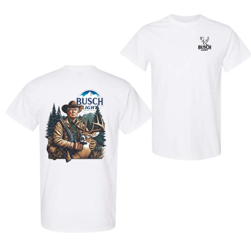 Busch Light Hunting Hoodie, Sweatshirt, T-shirt - Hunter with Deer Graphic Hoodie for Outdoor Enthusiasts, Perfect for Nature Lovers Menswear