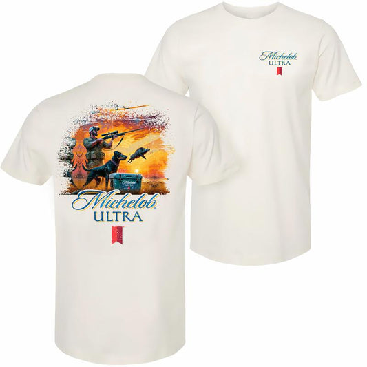 Michelob Ultra  Man's Best Friends - Hunt Wild Boar T-shirt - 2 Side - Diverse Fashion Choices - Variety In Colors - Flexible Fashion Fits - Functiona