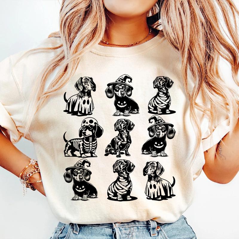 Dachshund Halloween Shirt, Dog Halloween Graphic Tee, Wiener Dog, Dachshund mom, Dachshund fall, Dog mom crewneck, Wichy Shirt, Spooky Vibes