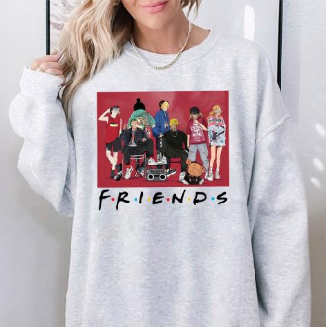 One pjece Friends sweatshirt, Anjme shirt, One pjece characters shirt sweatshirt hoodies