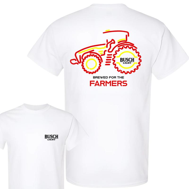 Busch Light Farmers Red Tractor 2 Sided T-shirt, Busch Light T shirt Full Color For Men And Women