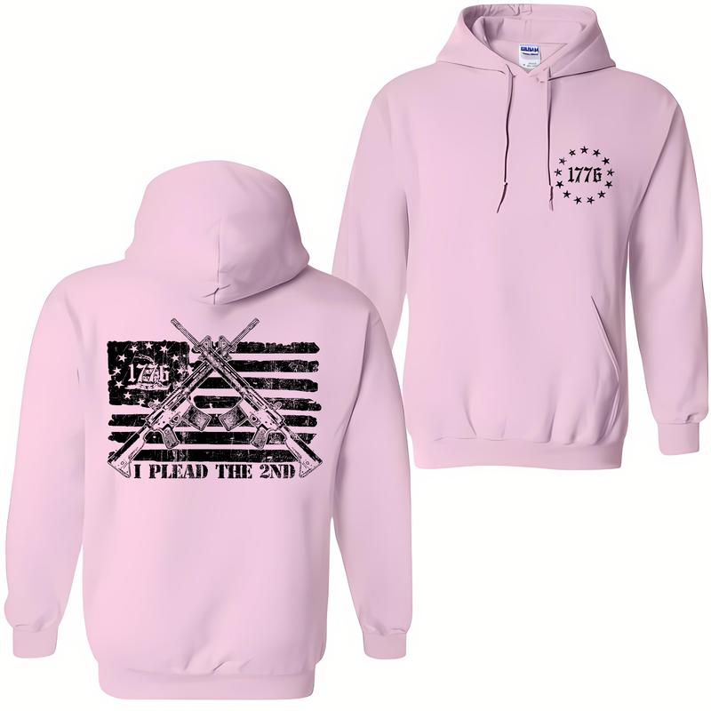 Vintage 1776 I Plead The 2ND Flag USA Hoodie for Men and Women Menswear Classic Sweatshirt