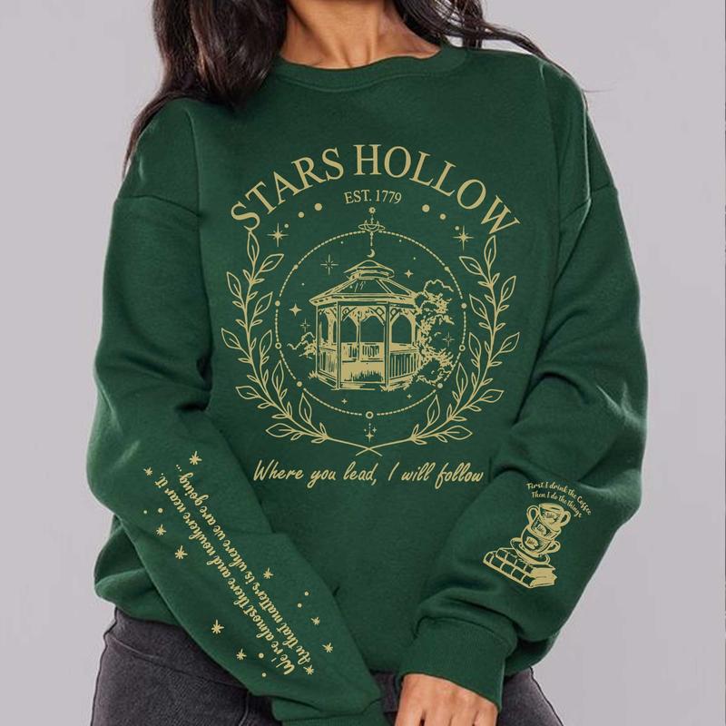 Stars Hollow Where You Lead I Will Follow Sweatshirt, Stars Hollow Sweatshirt, Luke's Diner Stars Hollow Sweatshirt, Stars Hollow 1779 Connecticut Swe