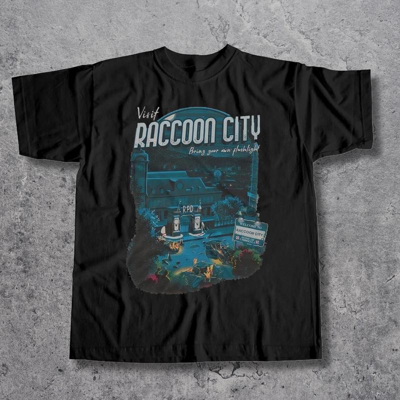 Vintage Visit Raccoon City T-Shirt ,Retro Resident Evil Shirt,Resident Evil Tshirt, Gift For Gaming Lovers Casual Clothing Fabric Menswear Sweatshirts