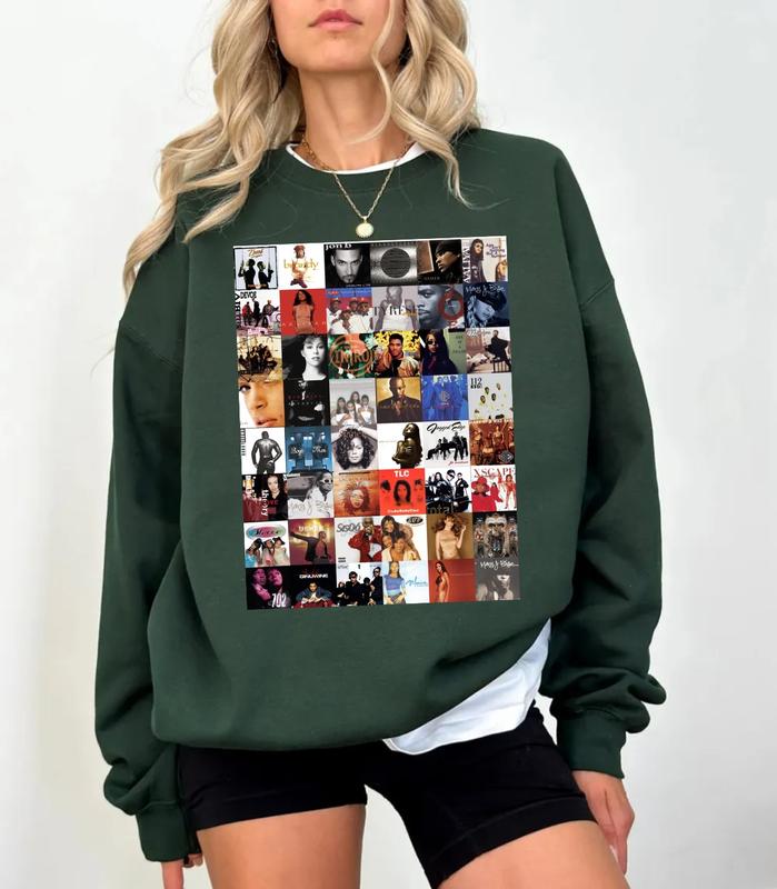 90's R&B Album Cover Tshirt Sweatshirt Hoodie, Black History Shirt, 90's Party, Gift For Fan, Raised On 90's R&B, Unisex Sweater Pullover Tee