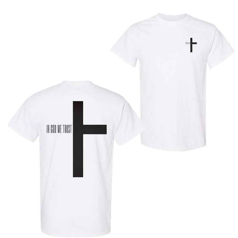 Cross T-Shirt, Christian Shirt, Catholic Faith T-Shirt, In God We Trust Man Shirt, Christian Man Gift For Men For Women