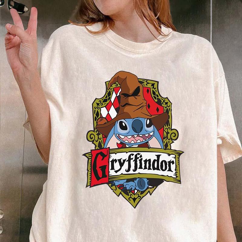 Gryffindor HP Stitchh Shirt, Stitchh Wizard Houses, Wizarding World, Hogwarts Team Shirt, Magic Wizard Shirt Top Womenswear Check T-Shirt