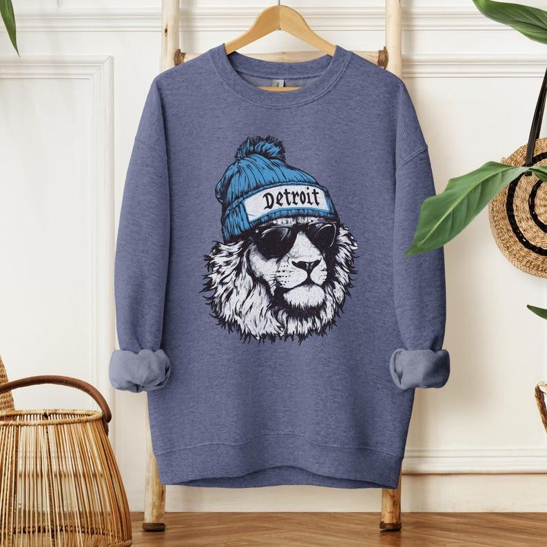 Detroit Football Crewneck Sweatshirt, Vintage Sports Fan Apparel, Trendy Game Day Gift, Unisex Detroit Sweatshirt, Detroit Football Fan