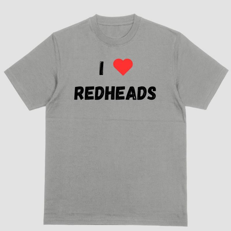 Short sleeve shirt, I LOVE REDHEADS