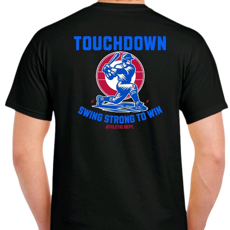 Touchdown Baseball Men's funny T-shirt - Menswear Casual Crewneck Cotton