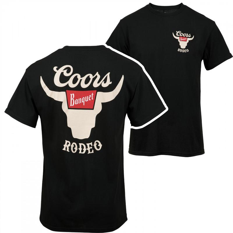 Coors Banquet Rodeo Horns 2 Side T-Shirt, Coors Banquet Rodeo T-shirt, Best Beer Drinking T-shirt Cotton Fabric
