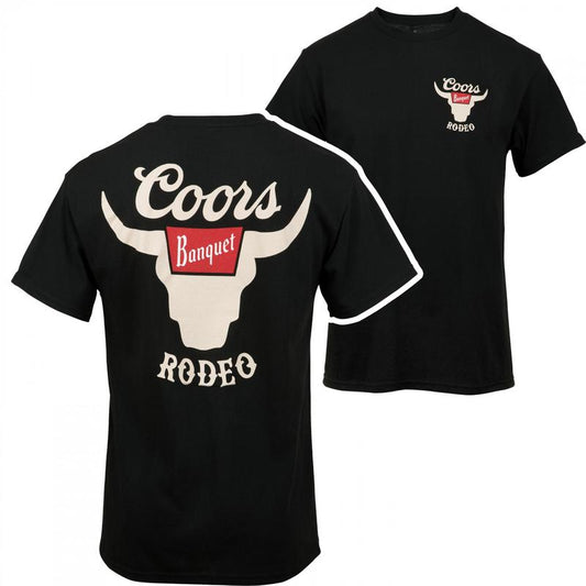 Coors Banquet Rodeo Horns 2 Side T-Shirt, Coors Banquet Rodeo T-shirt, Best Beer Drinking T-shirt Cotton Fabric