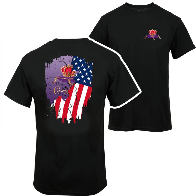 Crown Royal Usa Flag T-shirt - 2 Side  - For Him And Her - Multiple Fashion Choices - Multiple Sizes Available - Everyday Basics