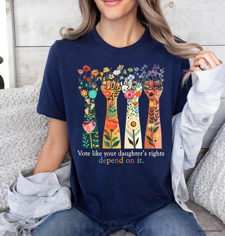 Vote Like Your Daughter's Rights Depend On It T-Shirt, Vote Rights Shirt, Feminist Shirt, Women's Rights Shirt, Kamala Harris Shirt Comfort Cotton Com
