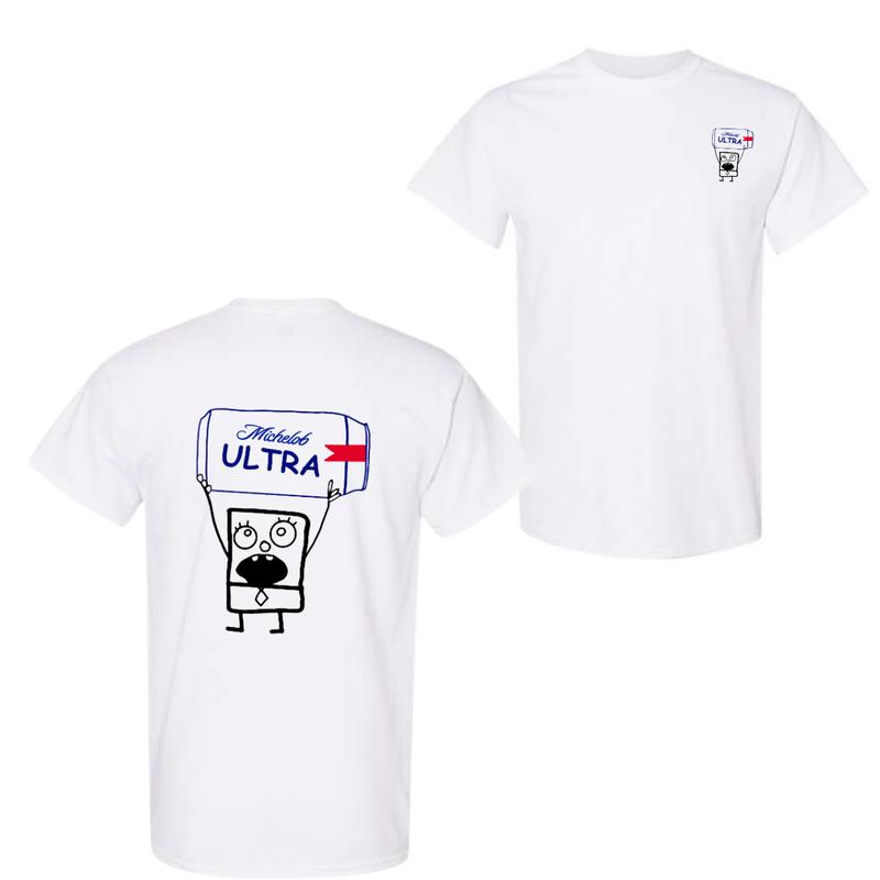 Michelob Ultra Beer Doodlebob T-shirt , Doodlebob Shirt, Michelob Ultra Beer Shirt, Double Sided Graphic Printed Unisex Classic for Men and for Women