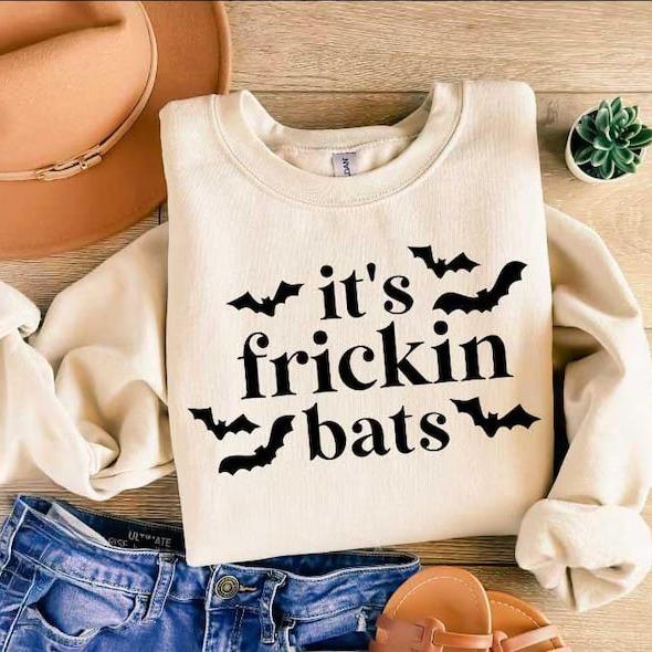 It's Frickin Bats Sweatshirt, Halloween Sweatshirt, Spooky Season, Halloween Crewneck, Funny Halloween Tee, Scary Halloween Shirt, Bat Tee