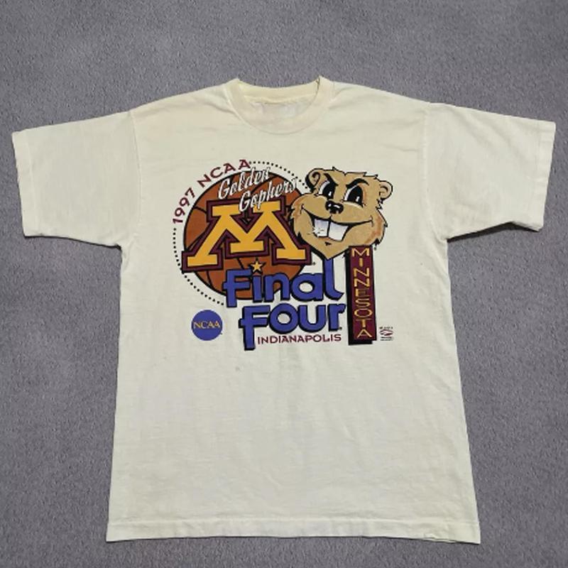 VINTAGE Minnesota Gophers NC AA Mens T-Shirt, Mens NC AA Basketball Final Four Indianapolis 1997 90s Tee, Gift For Men Classic Cotton Menswear Top Col