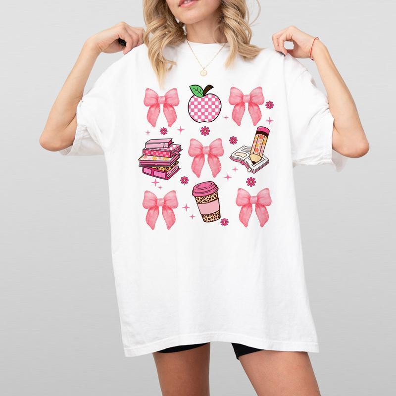 Coquette Teacher Shirt, Retro Teacher Shirt, Back To School Teacher Tee, Teacher Appreciation Gifts, Teacher Birthday Gifts, New Teacher T-Shirt Unise