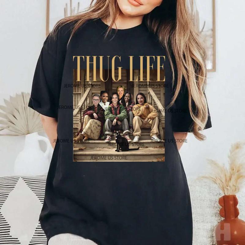 Thug Life Kamala T-Shirt, Hillary Version Shirt, Vote Shirt, Kamala Harris Shirt, Women Rights Shirt, Unisex Cotton Tee