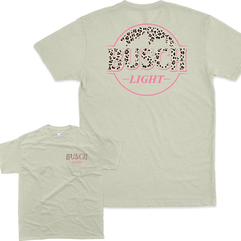 Top Busch Light Leopart Logo T-shirt 2 Side Unisex Size Range - For Everyone - Every Color Available Fashion Varieties - Statement Pieces - Unisex App
