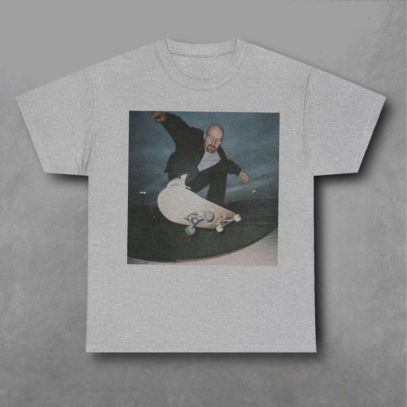 Walter White Is Skateboarding Shirt, TV Series Breaking Bad Sweatshirt, Movie Graphic Shirt Classic Fabric