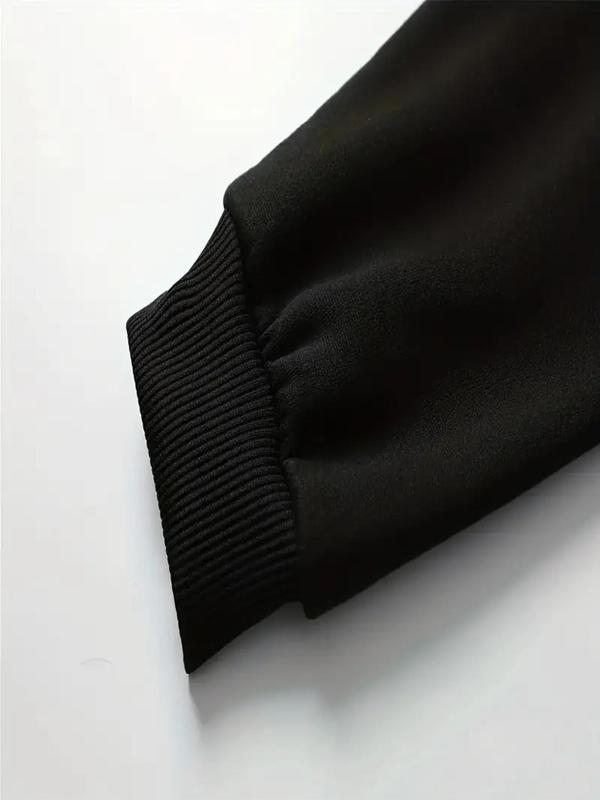 Men's Letter Print Pocket Drawstring Essentials Hoodie, Long Sleeve Sweatshirt, Regular Fit Men's Clothing for Spring & Fall Weekend