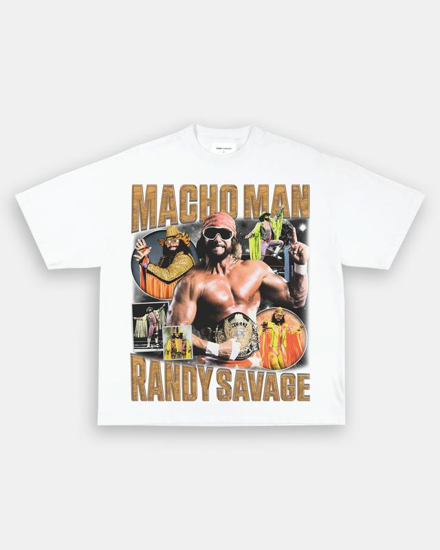 MACHO MAN TEE, Wrestling Graphic Tee, Sports T-shirt, Athlete Shirt, Wrestling Gift, Fitness Tee Crewneck Clothing Cotton Menswear
