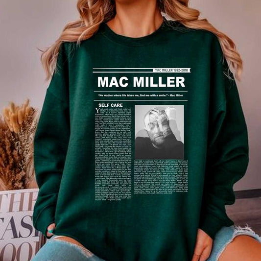 Mac Miller Sweatshirt, Mac Miller Merch, Mac Miller Self Care,  Mac Miller Swimming Sweatshirt