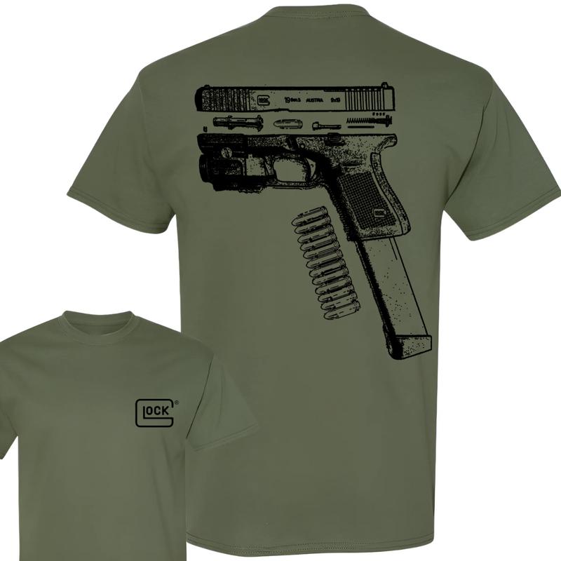 In Glock We Trus T-shirt - Men's Double Sided Tee - Classic, Cotton