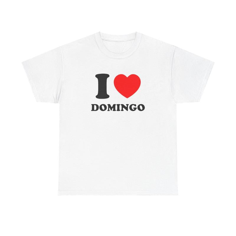 I Heart Domingo Unisex Heavy Cotton Tee - SNL - Funny Shirt - Comedian Shirt - Celebrity T Shirt - Direct from Domingo - Gift for Men and Women