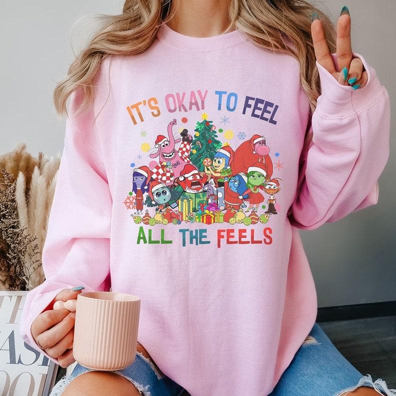 Inside Out It's Okay To Feel All The Feels Christmas Shirts, Custome Inside Out Mental Health Christmas Sweatshirt T-shirts Hoodie, Christmas Gifts