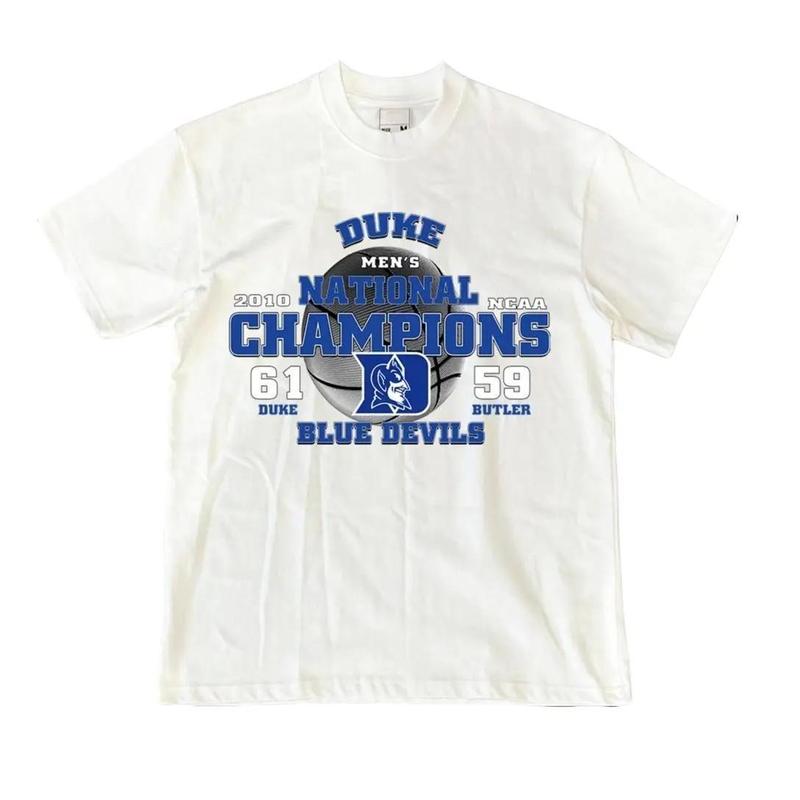 Duke NCAA National Champions 2010 T-Shirt Cotton Short-sleeve Retro Streetwear Tshirt Menswear Top