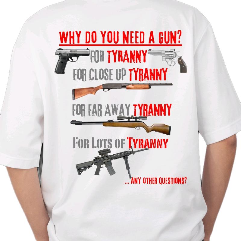 Guns are for Tyranny  Menswear t-shirt Cotton armory apparel, Top, Crewneck Bear Breathable t shirt