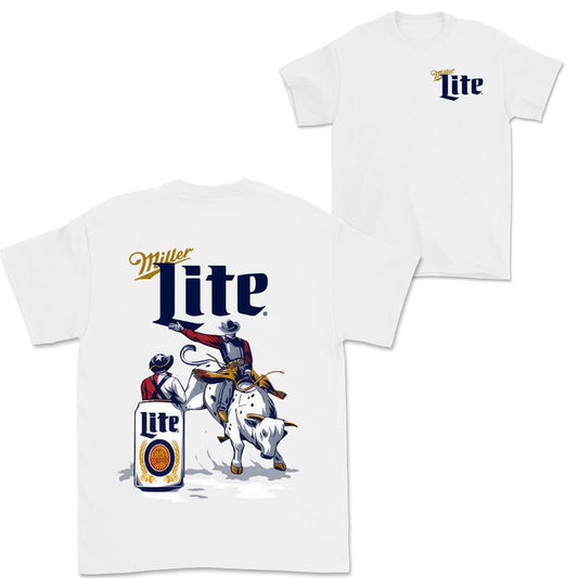 Miller Lite Beer Rodeo T-shirt, 2 Side For Men And Women