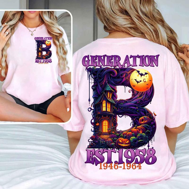 Custom Boomers Est.1958 1946-1964 Generation 2 Side Shirt, Proud Member The Generation