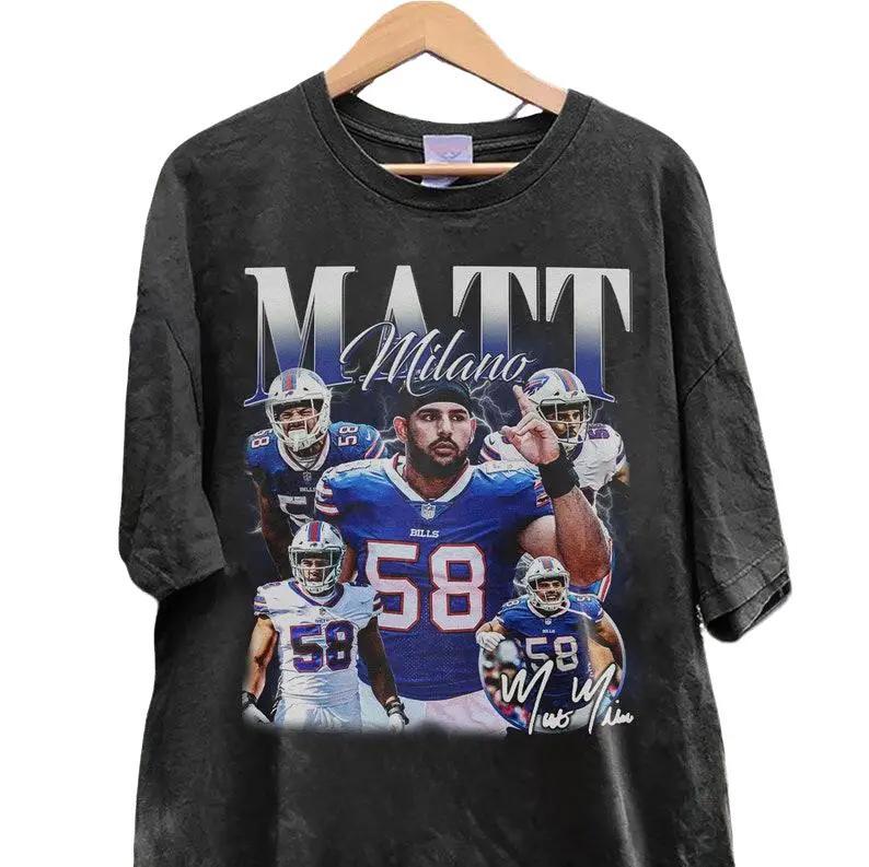 Vintage Sport 90s Graphic Style Matt Milano T-Shirt, Matt Milano Shirt, Pittsburgh Football Shirt Cotton Menswear