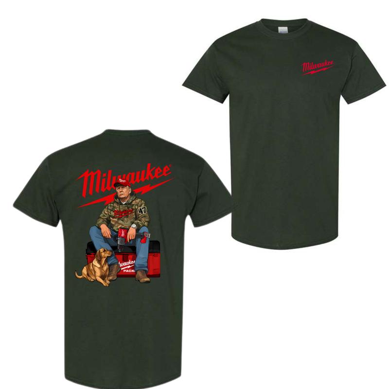 Milwaukee Trummpp Camo Unisex Cotton T-Shirt, Fuel Hand Drill Dog Hunt Shirt For Men For Women