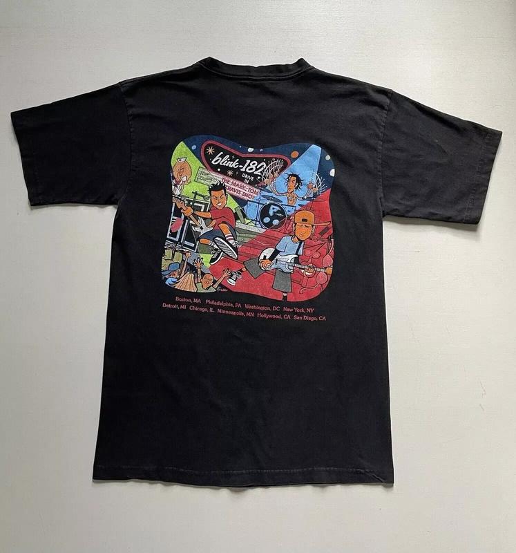 Vintage Blink 182 T Shirt Mark Tom And Travis Show Cotton T-shirt